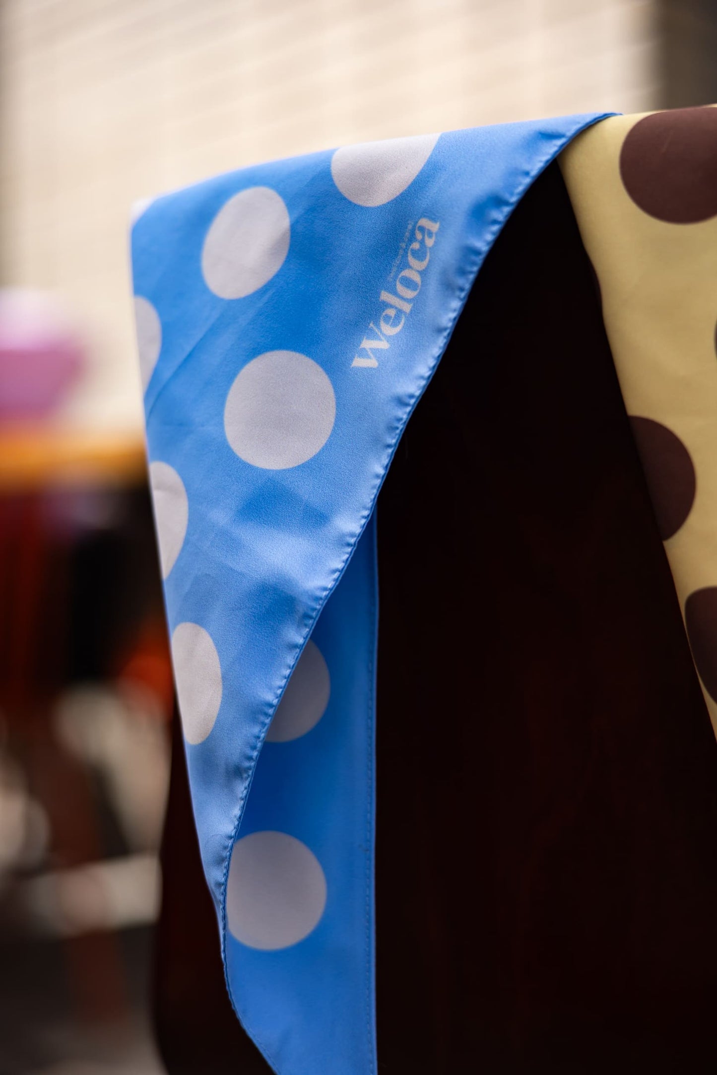 Bandana bleu à pois crème — Chien & Humain