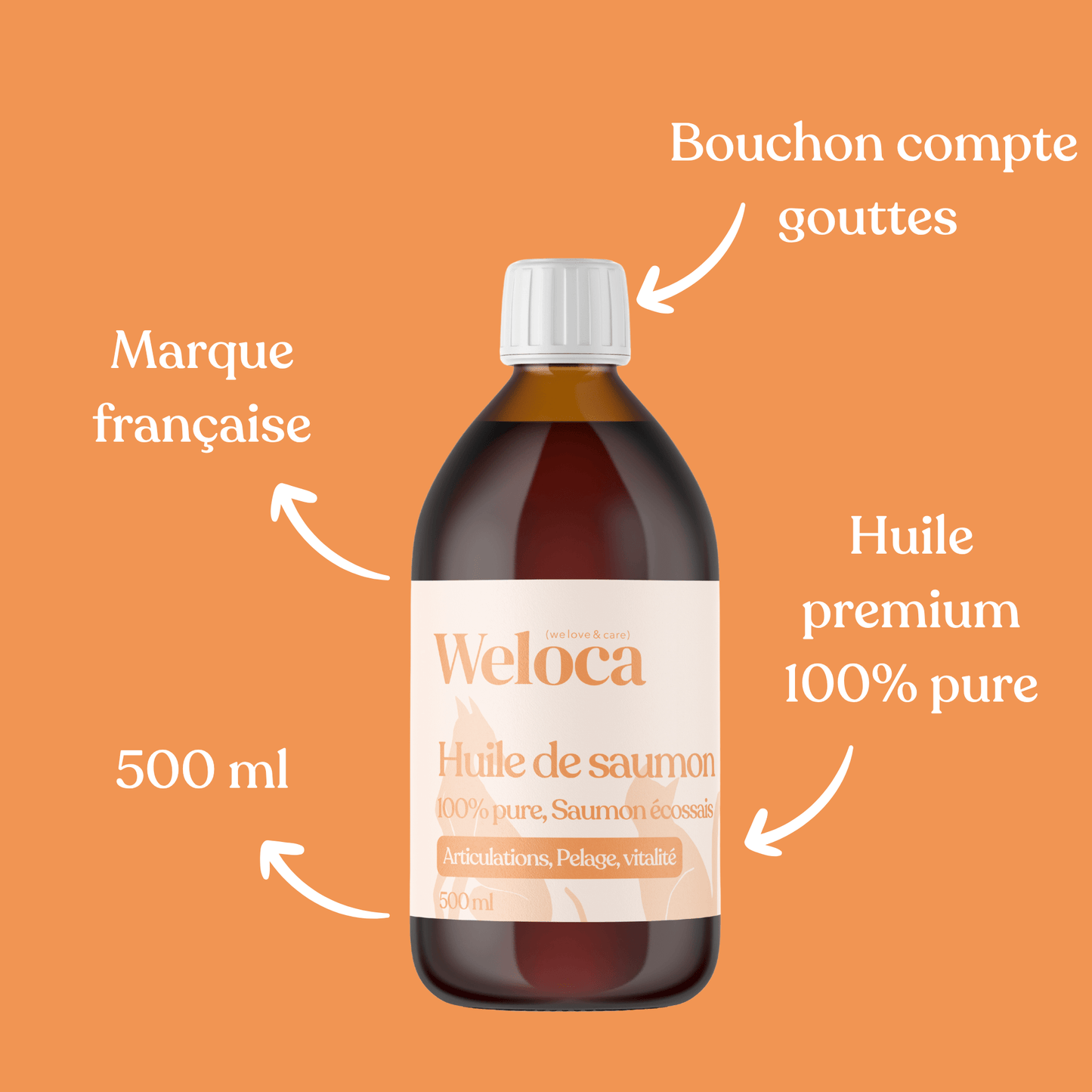 Huile de saumon | Chiens et chats - Weloca