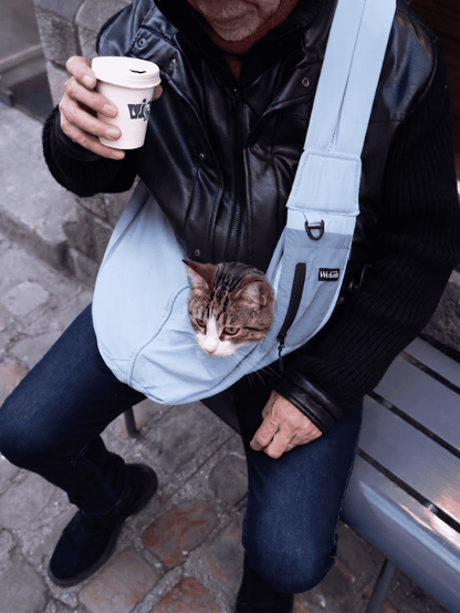 Sac de transport en bandoulière bleu - Version printemps / été - Weloca