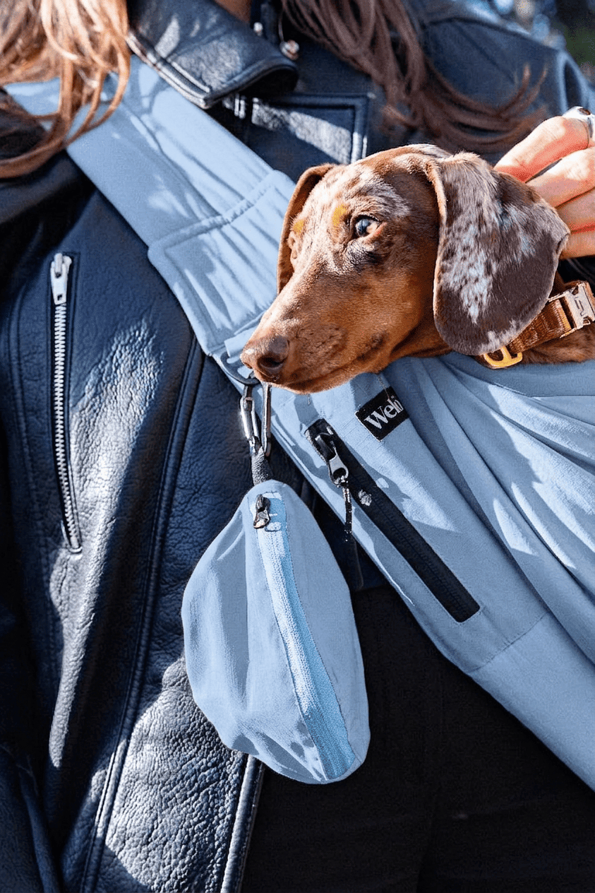 Sac de transport en bandoulière bleu - Version printemps / été - Weloca