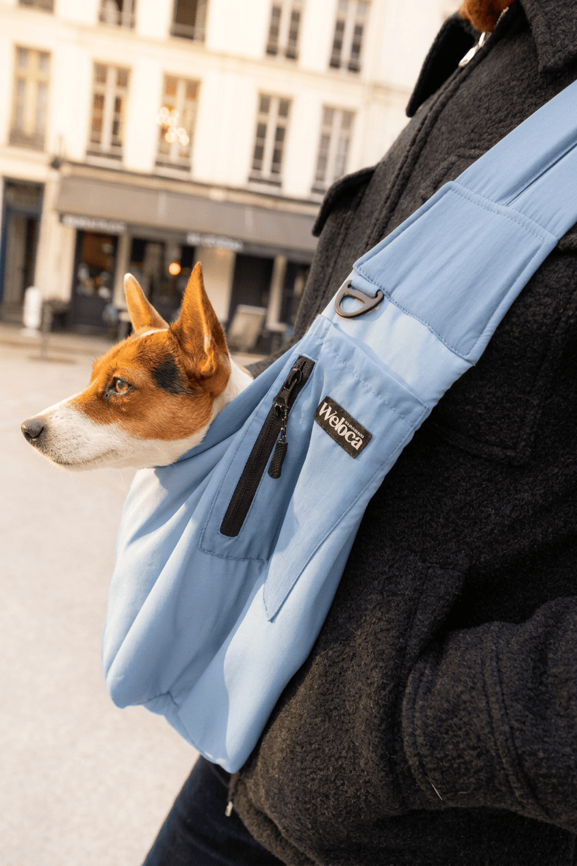 Sac de transport en bandoulière bleu - Version printemps / été - Weloca