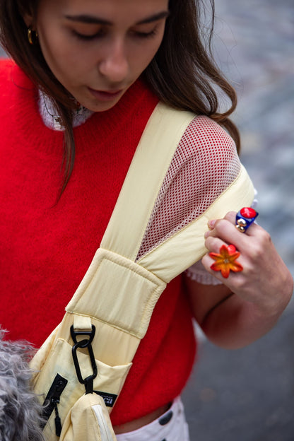 Sac de transport en bandoulière jaune - Version printemps / été - Weloca