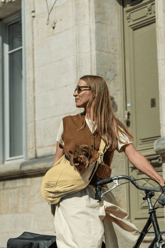Sac de transport en bandoulière jaune - Version printemps / été - Weloca