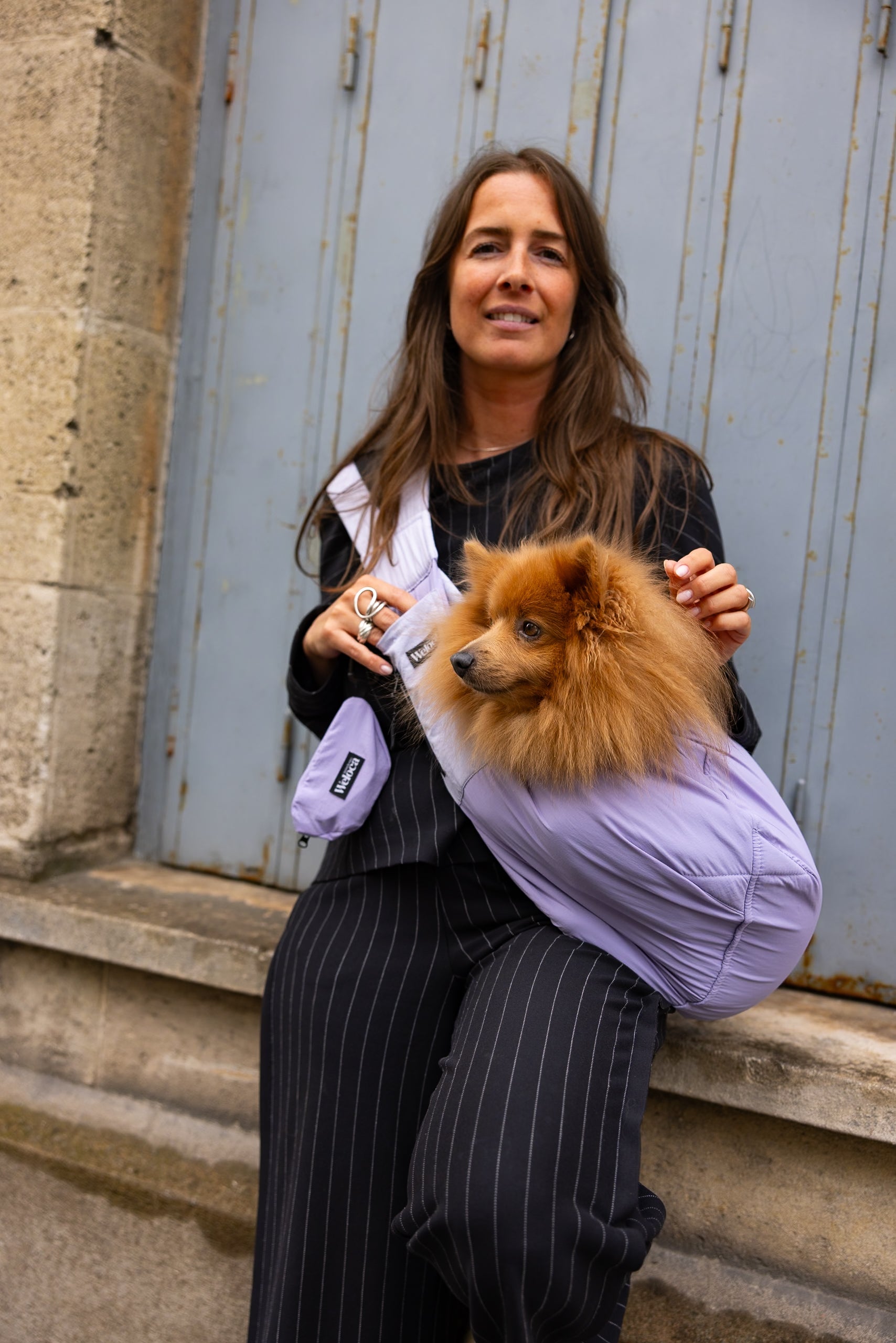 Sac de transport en bandoulière lilas - version printemps / été - Weloca