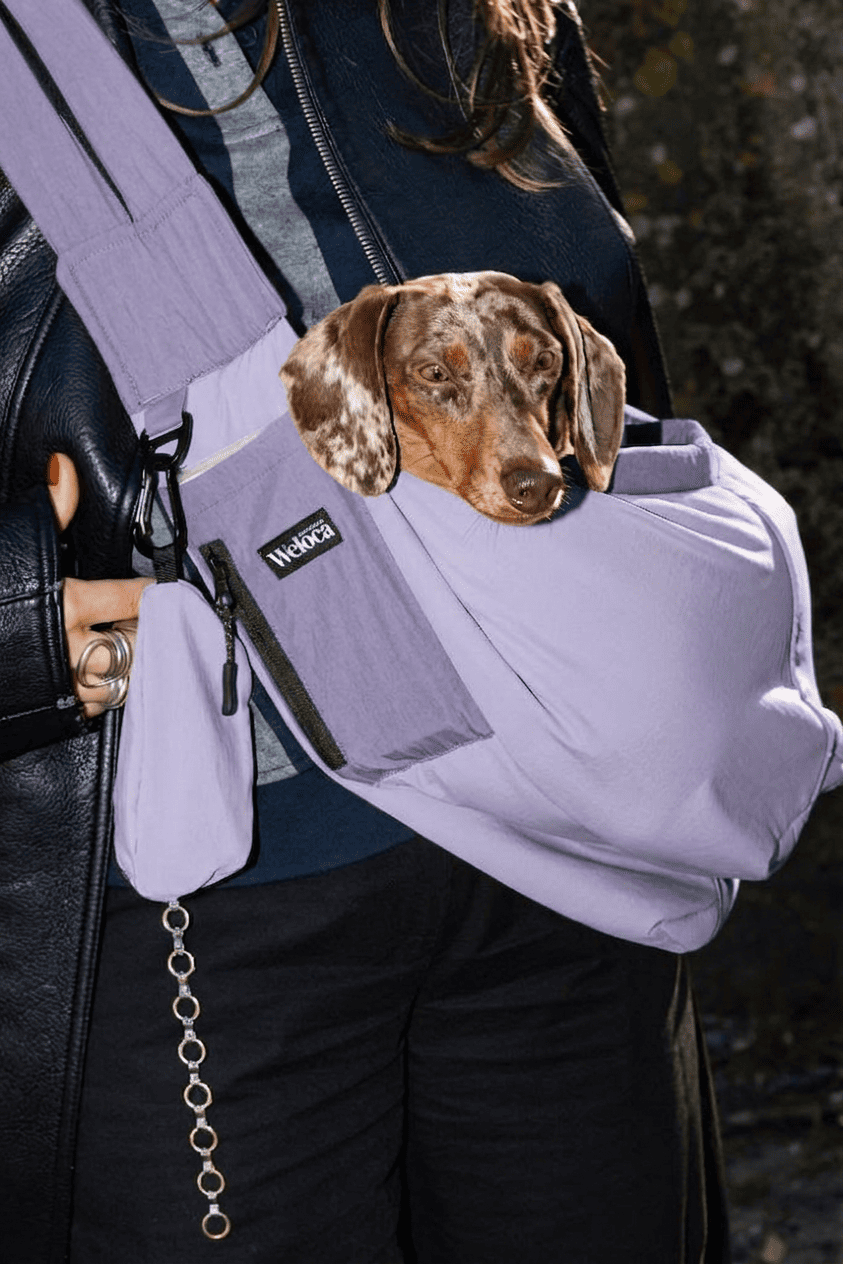 Sac de transport en bandoulière lilas - version printemps / été - Weloca