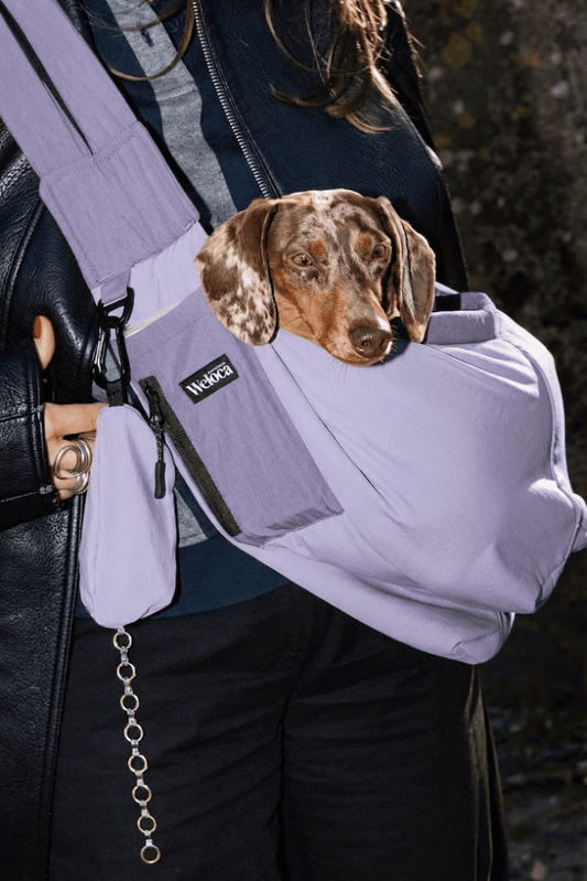 Sac de transport en bandoulière lilas - version printemps / été - Weloca