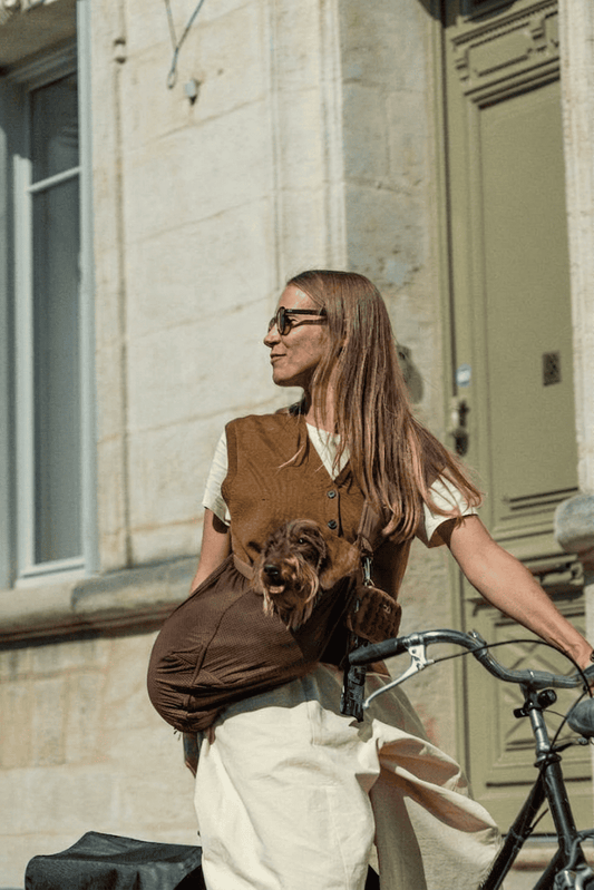 Sac de transport en bandoulière marron - Version printemps / été - Weloca